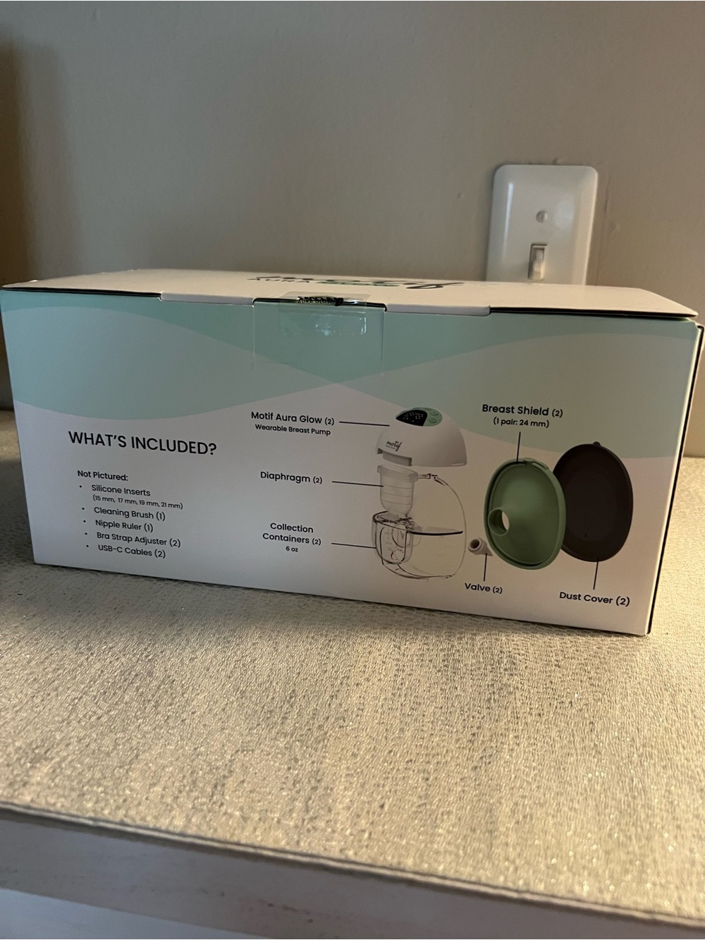 NIB Motif Aura Glow Wearable Breast Pump - Picture 3 of 6